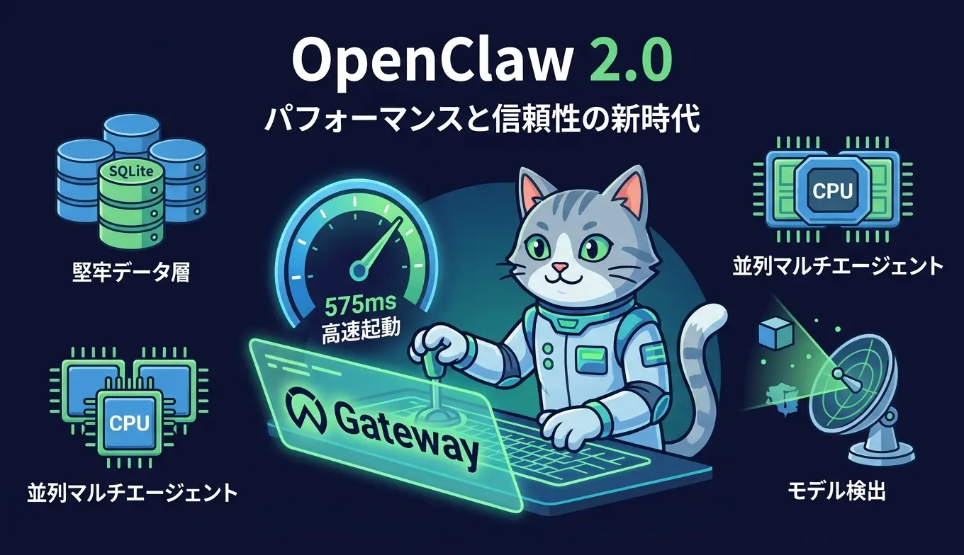 OpenClaw 2.0はなぜ速くなったのか〜Gateway起動575ms化とSQLite信頼性強化の舞台裏