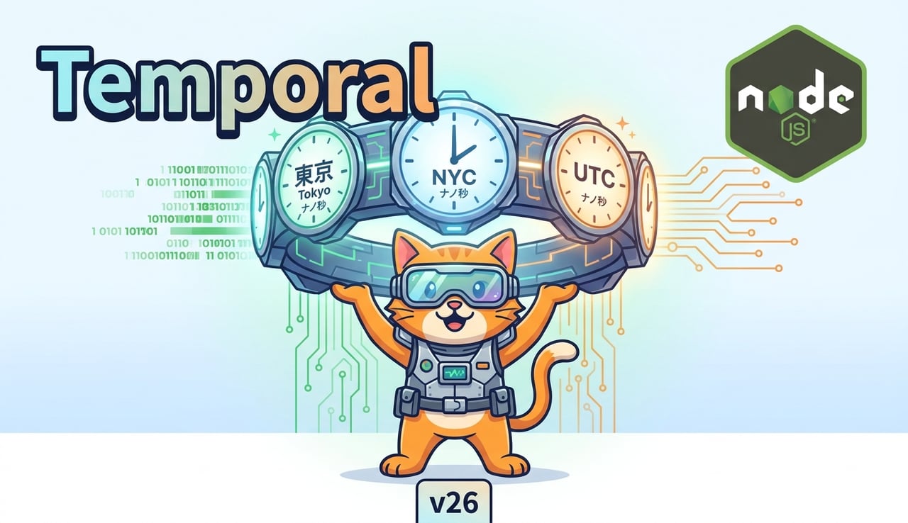 Node.js 26 で Temporal がデフォルト有効化、JavaScript の Date を置き換える新しい日時 API の使い方