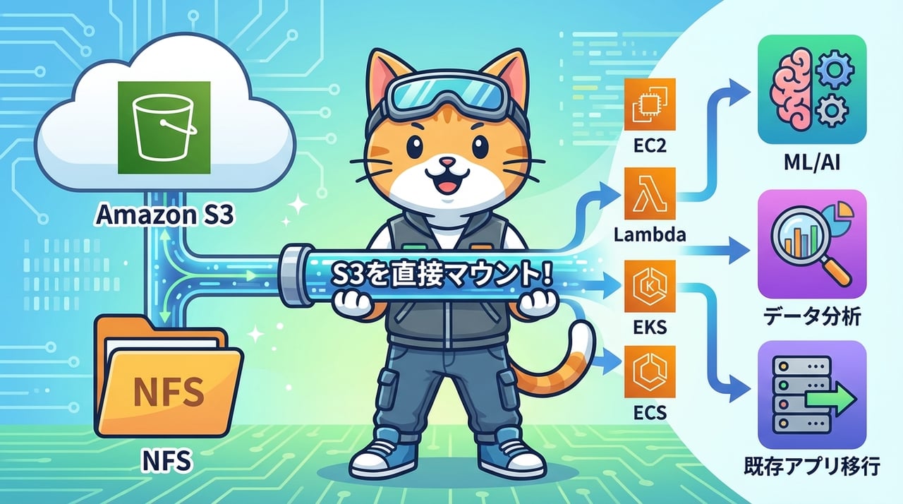 Amazon S3 FilesでS3バケットをファイルシステムとして使う